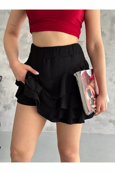 المرأة السوداء هزلية النسيج السراويل تنورة