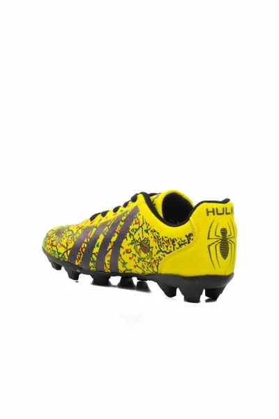 Chaussures de football jaune à imprimé araignée pour garçon