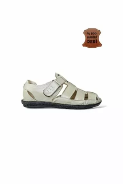 Beige Farbe Orthopädische Leder Sandalen für Herren