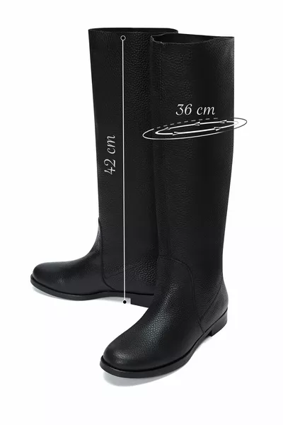 Bottes Classiques Femme en Cuir Noir FT