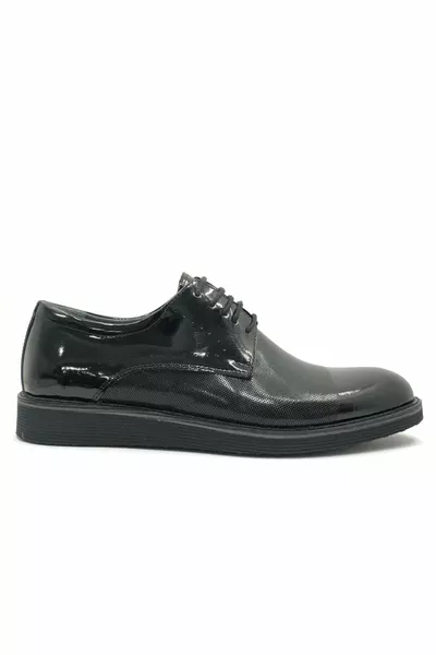 Berlino  Eva % Genuine Leather Men's Classic Shoes BLACK-PATENT LEATHER