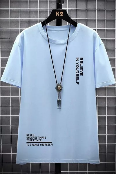 Мужская футболка оверсайз с принтом Bebelieve in Yourself