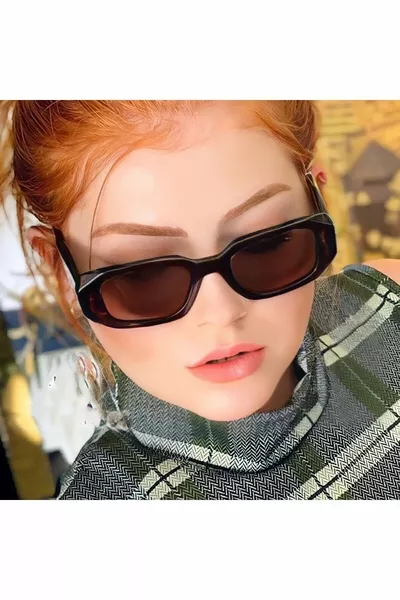 Unisex Sunglasses Brown Glossy 