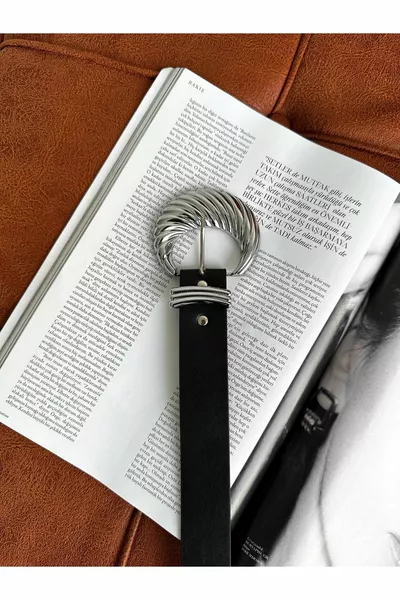 Сребърен черен колан от раковина