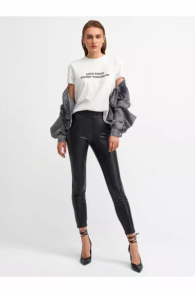 Women's Black Zippered Leggings Pants