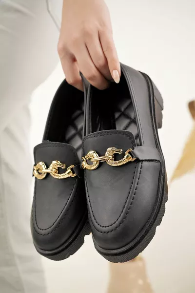 المرأة السوداء أحذية المتسكع سميكة وحيد مكتب الأعمال عارضة العظام أحذية الباليه الشقق