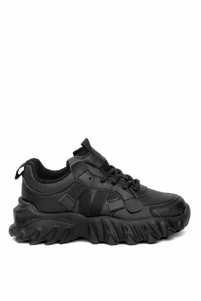 Sneakers in Velcro Lace Look Sneakers ortopediche per bambini Nero Venom
