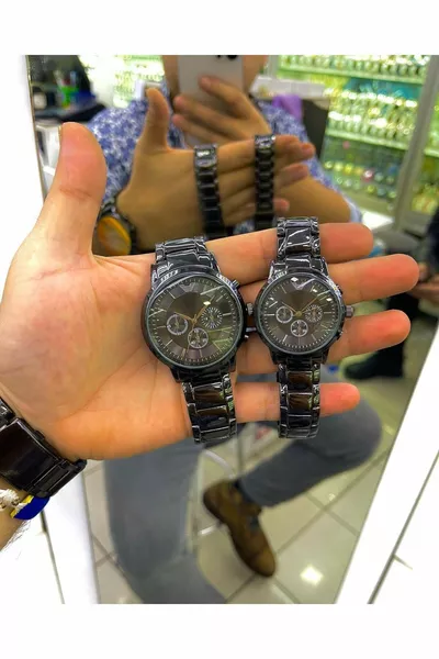 تتجه أزياء الصلب عيد الحب ساعات المعصم زوجين ساعات