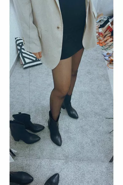 المرأة السوداء كروكو طباعة رعاة البقر الأحذية ذات الكعب العالي