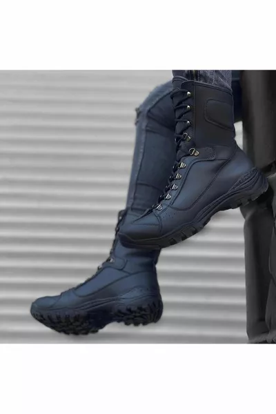  Veters Zwarte Huid Militaire Postlaarzen