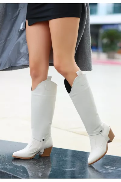 Milla Beige Skin Plug-In Heels Boots And Boots