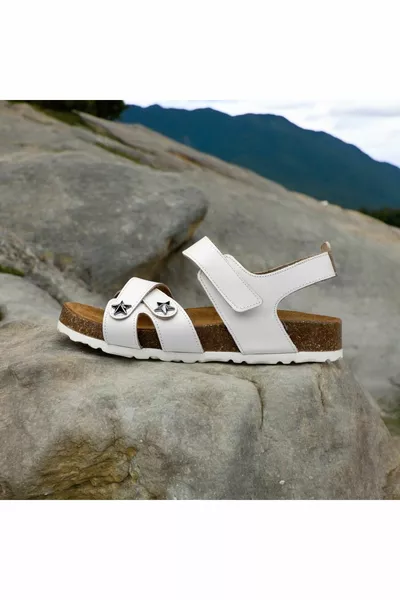 Unisex echt lederen sandalen voor kinderen, orthopedische sandalen met klittenband