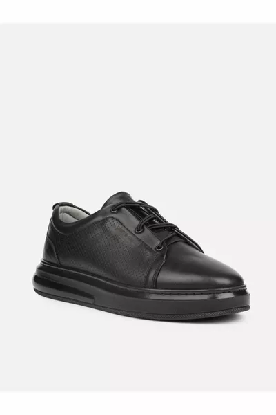  Cuir véritable Noir Chaussures décontractées pour hommes