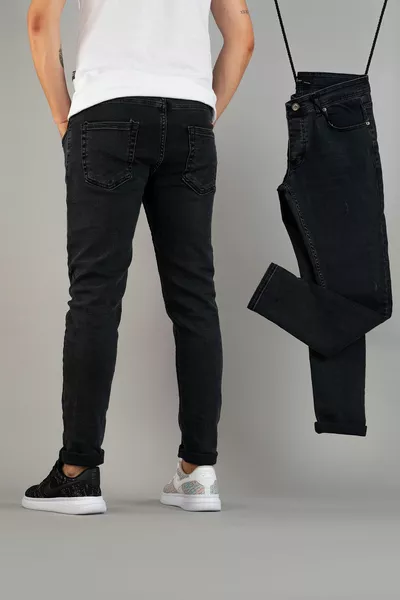 Jeans Slim Fit Lycra Fumé da Uomo con Unghie