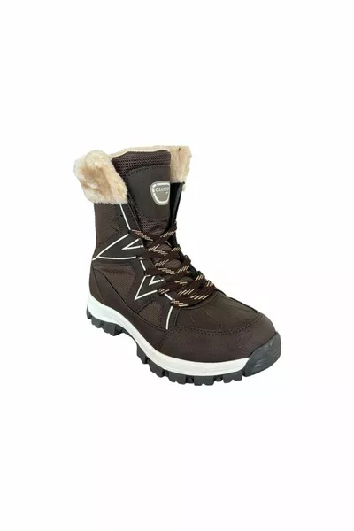 المرأة طارد المياه الفراء الرياضة أحذية الثلج براون