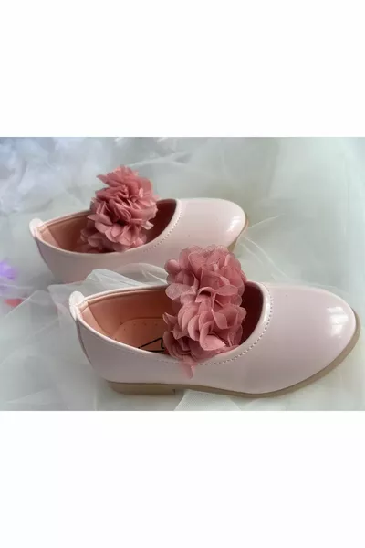 Ballerinas für Kinder mit Blumenmuster aus Lackleder