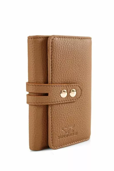 جلد طبيعي الذهب مفصلة حامل بطاقة المرأة والمحفظة