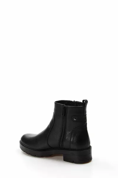 جلد طبيعي الصوف الداخلي للماء والبرد سستة أسود المرأة عارضة الأحذية 