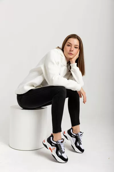 Women's Black Orange Sneaker Casual Sneakers 