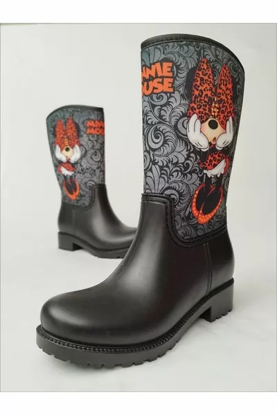Minnie Водоустойчиви дъждовни ботуши за момичета с голяма катарама