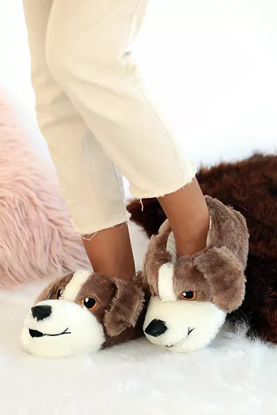 унисекс коричневый мягкий удобный подошва с теплой подкладкой для собак пандуф тапочки