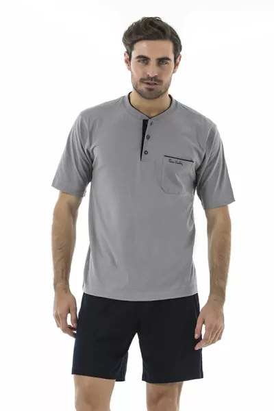 Men's Grey Groom Dowry 3-Piece Combed Pajama Set