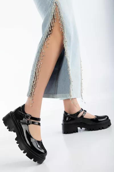 نسائي أحذية رياضية عارضة جلد لامع