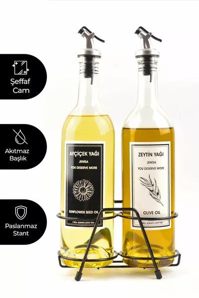 Lubrificatore a olio scorrevole trasparente da  ml con etichetta bianca nera con supporto