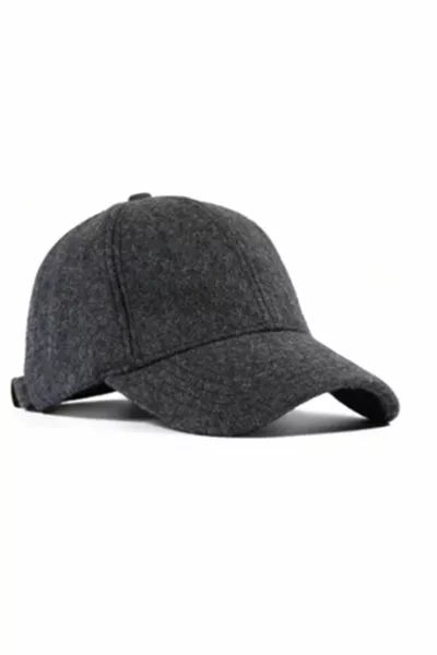 Unisex Grey Cachet Fabric Winter Cap Hat