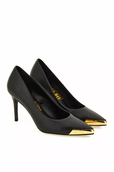 Schwarze Damen-Lederabsätze 