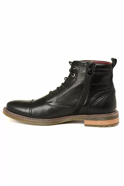  Black Leather Postal Boots