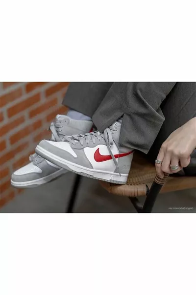 Dunk High Light Smoke Grey Gym Red 