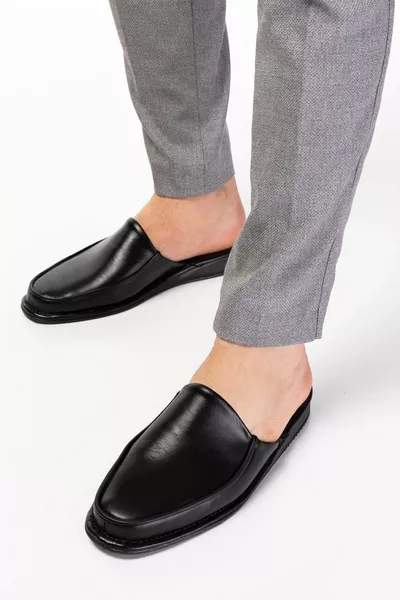 Мужские Домашние Тапочки Жениха из натуральной кожи Kayaş. - 