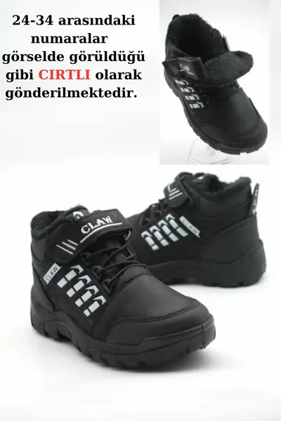 ماء ZIPPER الشتاء الصوف أحذية الأطفال عارضة