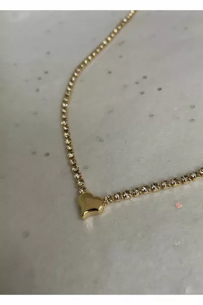 Gold Color Heart Waterway Necklace