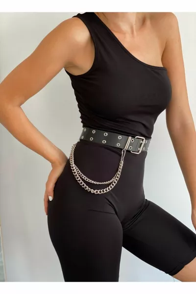 Ceinture oeil d’oiseau en chaîne noire