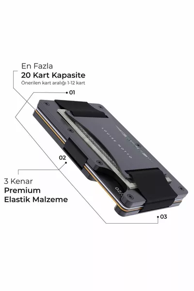 Cardx - Burano Strap - Portafoglio minimalista di nuova generazione, porta carte in materiale premium, protetto RFID (NERO)