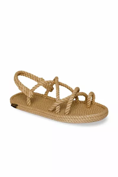 Ibiza Dames Rope Sandalen met Rubberen Zool - Beige
