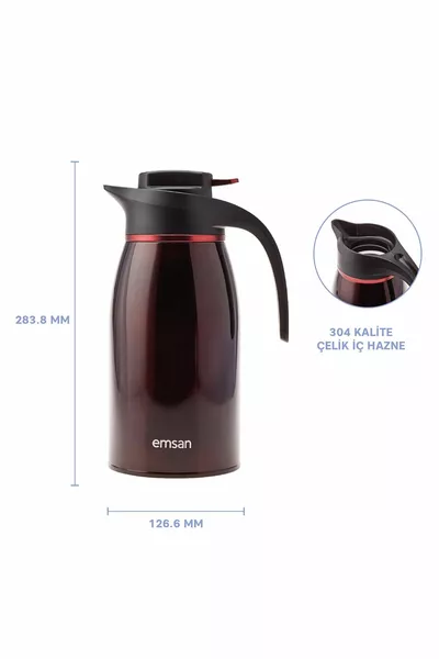 Gamma  heures Thermos Acier Chaud et Froid Bordeaux 2 litres