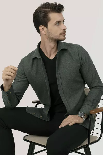 Dark Green Lumberjack Slimfit Gift Boxed Shirt