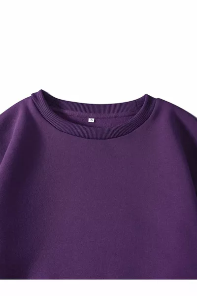 المرأة الأساسية 0 صفر طوق غير مطبوعة عادي كبير الحجم رث فضفاض صالح الصوف قميص من النوع الثقيل