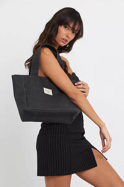 قماش مشمع داكن مقاوم للماء كتف المرأة وحقيبة يد / حقيبة مدرسية للمدرسة الثانوية والكلية