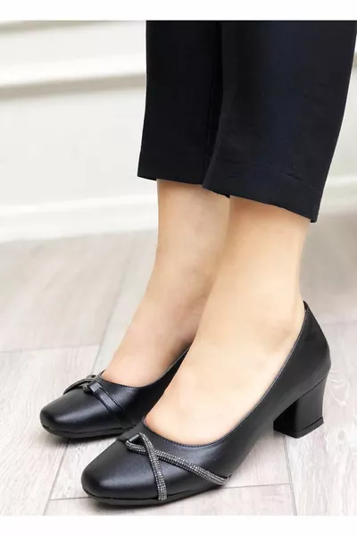 Per donna Pietra nera Coppa lucida Corto Tacchi spessi Casual Casual Anatomico Casual Abito da sera Scarpe da mamma