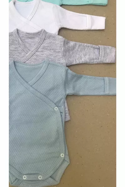 Manches longues Self-Glove Snap Badi Double-Breasted (PAQUET DE 5 L)