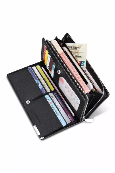 محفظة جلدية إيطالية أصلية مصنوعة يدويا للرجال