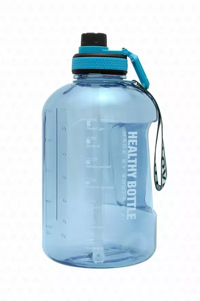 Winta BPA Free Мотивационна колба за вода 2.5 L Синя бутилка за вода, бутилка за вода, поилка (БЕЗ ЧАНТА)