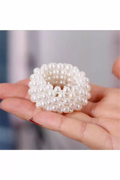 Fermoir en caoutchouc tressé perle