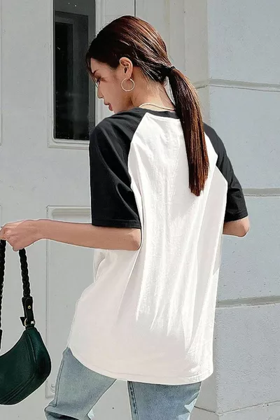 Unisex Urlaub Bedrucktes Oversize-T-Shirt mit Raglanärmeln