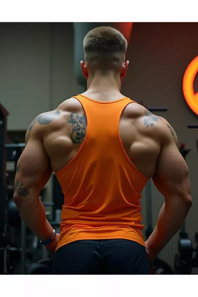 Work Hard Fitness Gym Tank Top Sports Tank Top [orange]