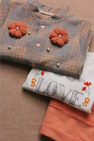 Детский трехместный комплект из % хлопковой клетчатой ткани